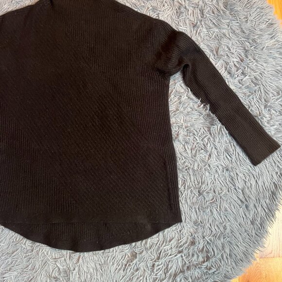 Eileen Fisher Black Cowl Turtleneck 100% Cashmere Oversized Sweater - Picture 2 of 5